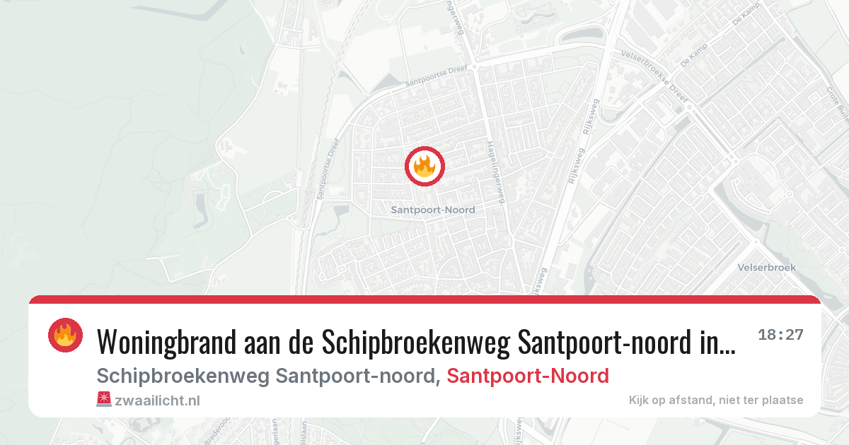 Woningbrand aan de Schipbroekenweg Santpoort-noord in Santpoort-Noord — 1 mrt 2026