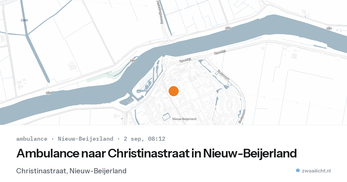 Ambulance naar Christinastraat in Nieuw-Beijerland — 2 sep 2026