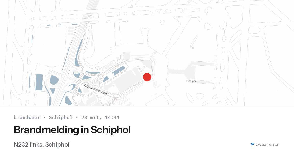 Brandmelding in Schiphol — 23 mrt 2026