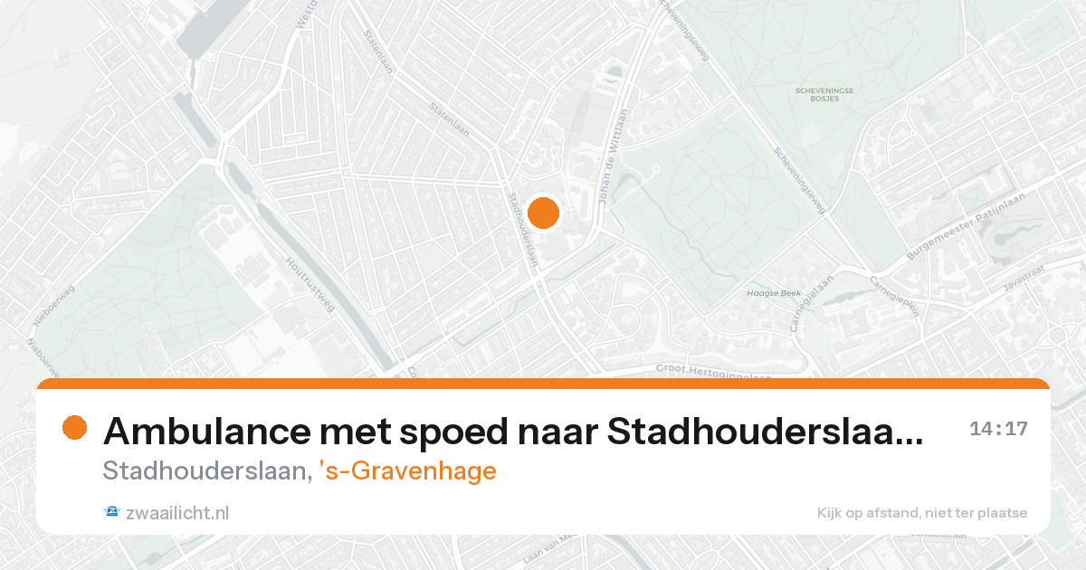 Ambulance met spoed naar Stadhouderslaan in 's-Gravenhage — 20 aug 2026