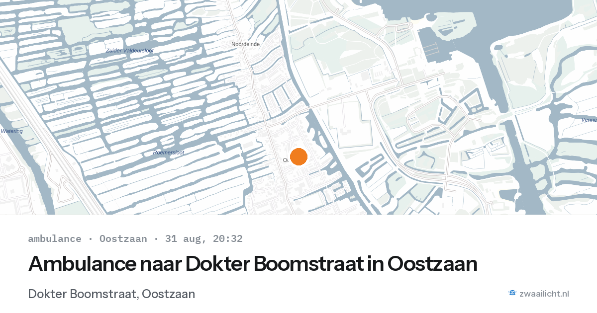Ambulance naar Dokter Boomstraat in Oostzaan — 31 aug 2026