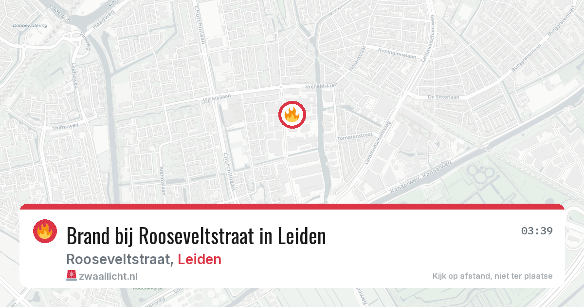 Brand bij Rooseveltstraat in Leiden — 28 jun 2026