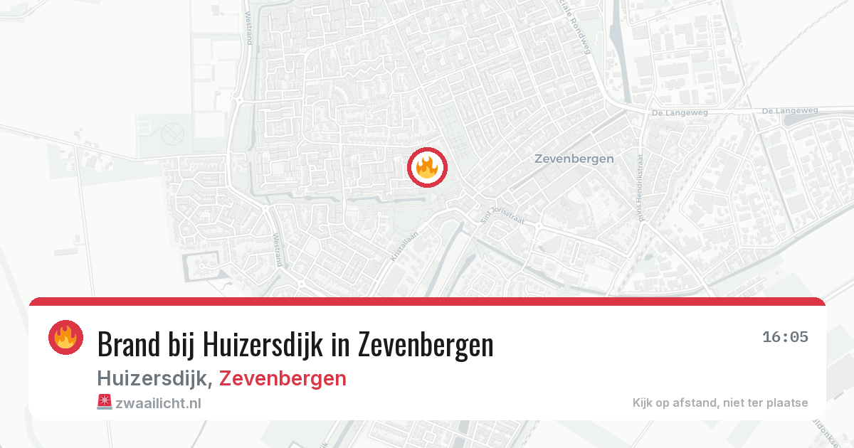 Brand bij Huizersdijk in Zevenbergen — 12 apr 2026