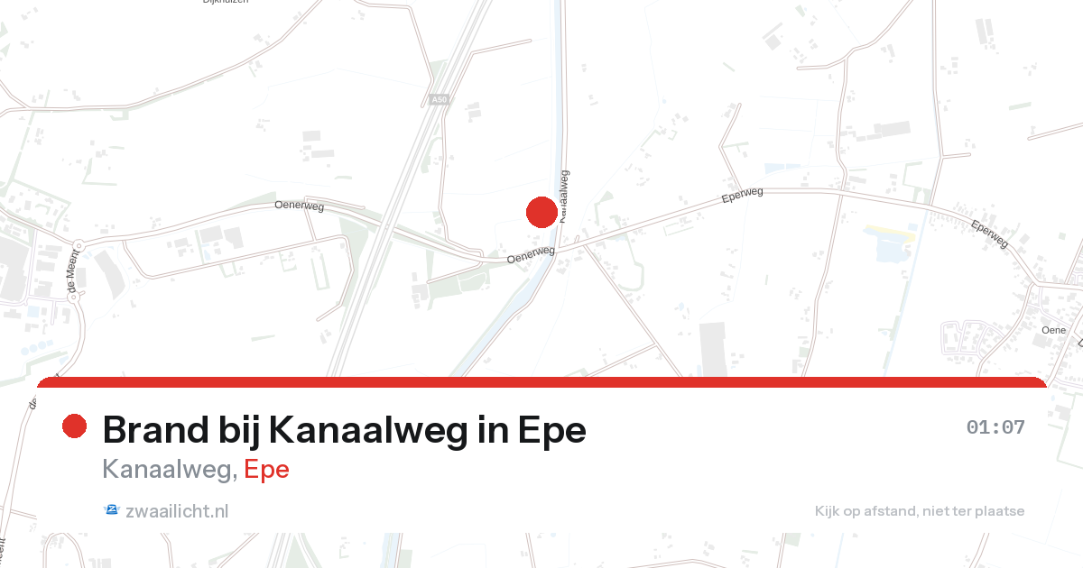 Brand bij Kanaalweg in Epe — 27 aug 2026