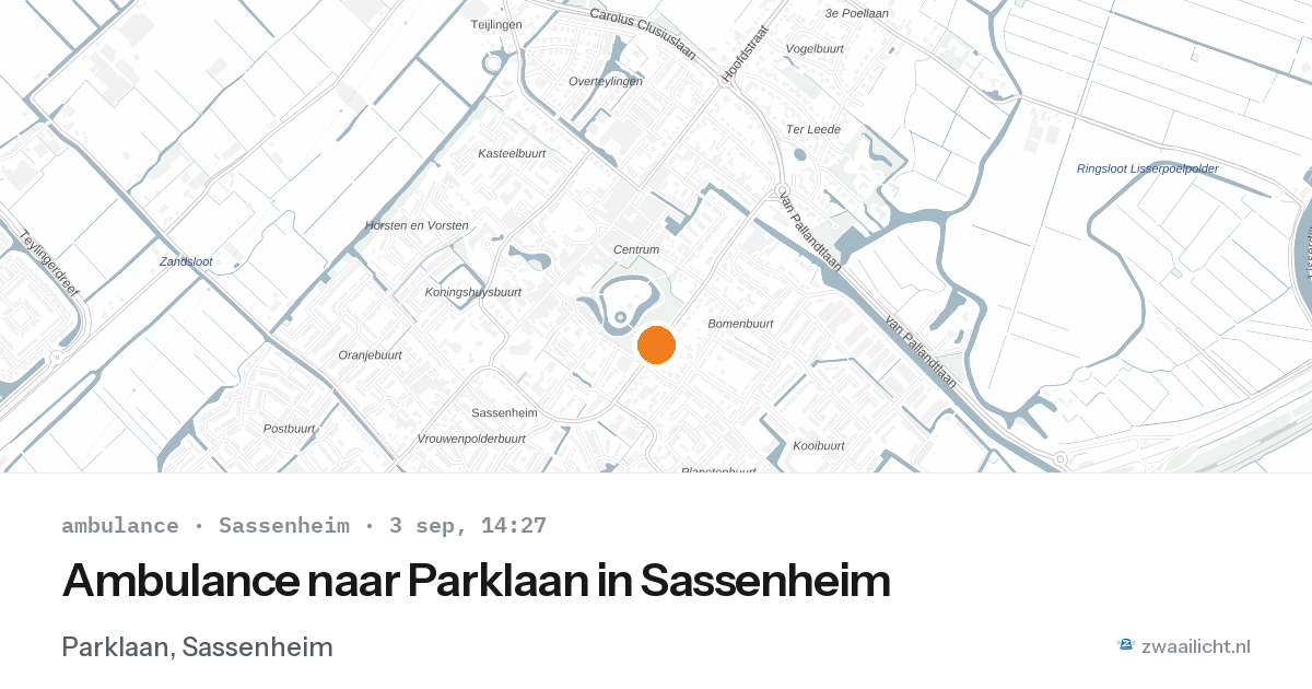 Ambulance naar Parklaan in Sassenheim — 3 sep 2026