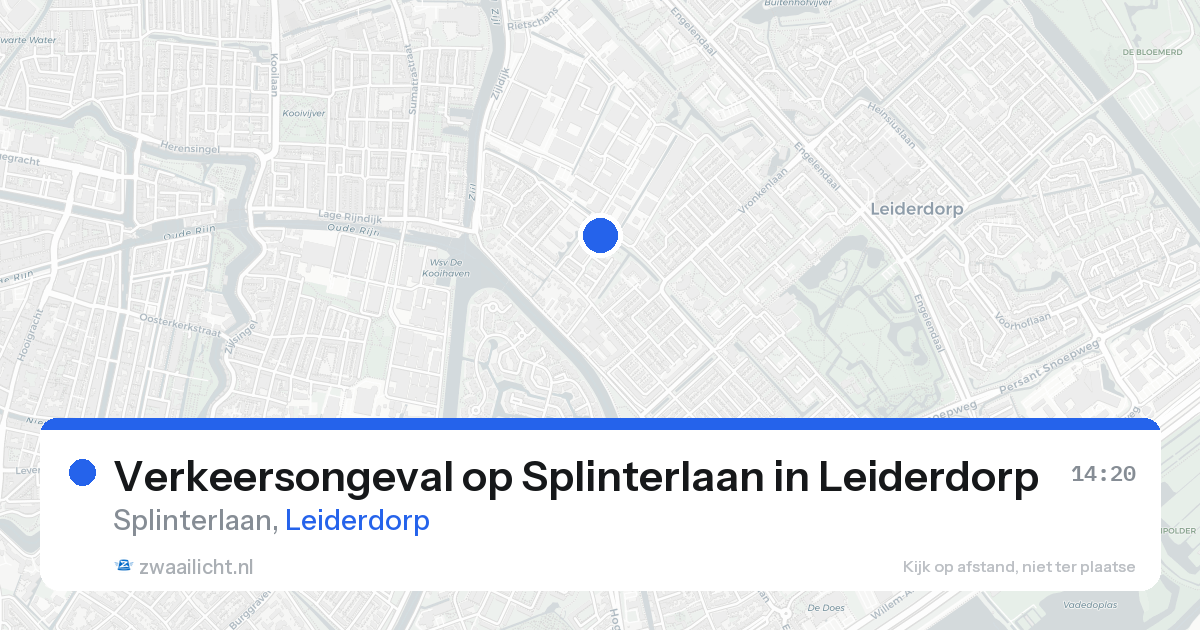 Verkeersongeval op Splinterlaan in Leiderdorp — 25 aug 2026