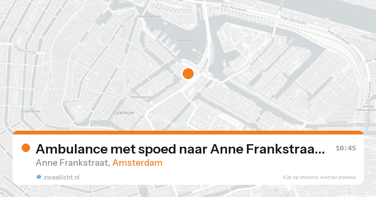 Ambulance met spoed naar Anne Frankstraat in Amsterdam — 20 aug 2026