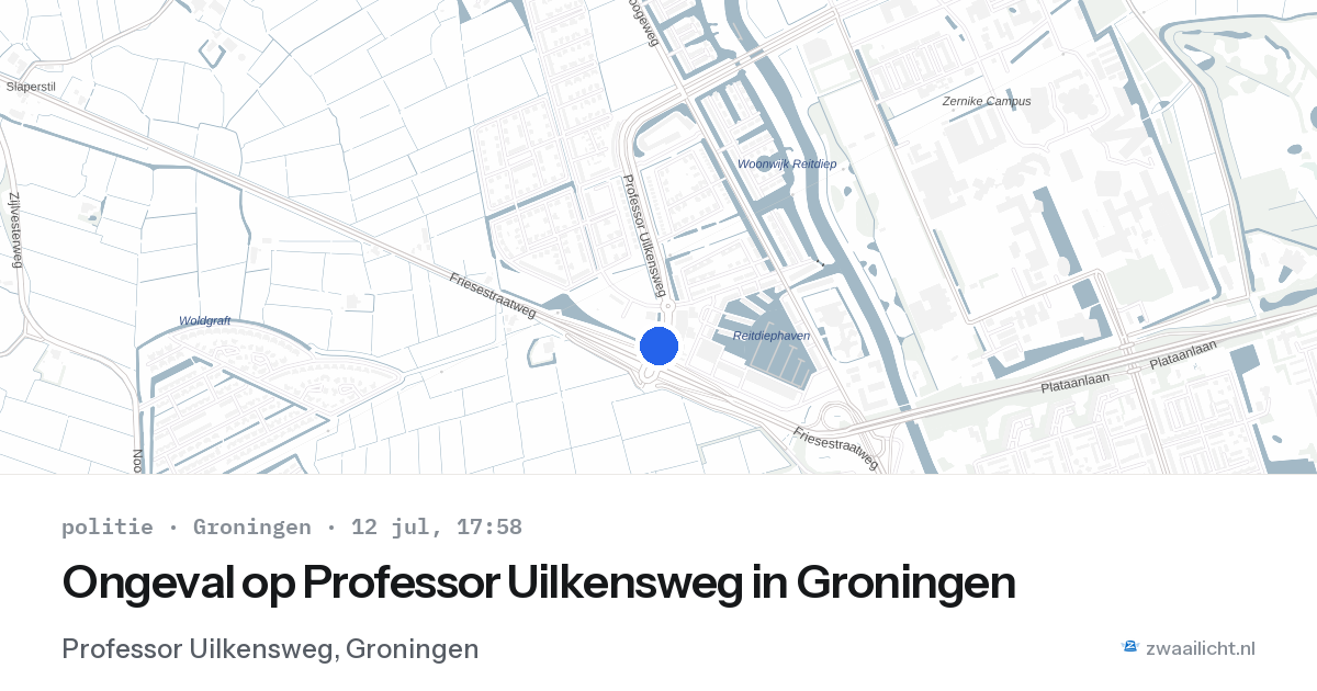 Ongeval op Professor Uilkensweg in Groningen — 5 feb 2026