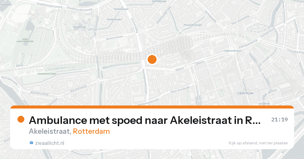 Ambulance met spoed naar Akeleistraat in Rotterdam — 19 aug 2026