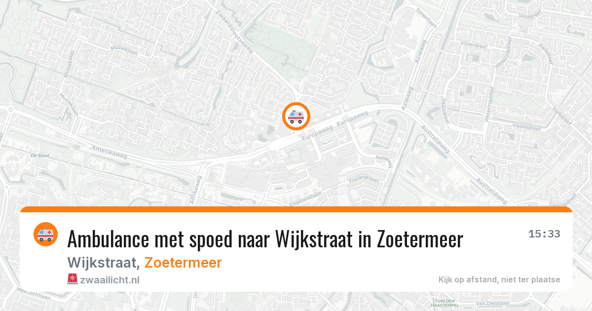 Ambulance met spoed naar Wijkstraat in Zoetermeer — 5 jun 2026