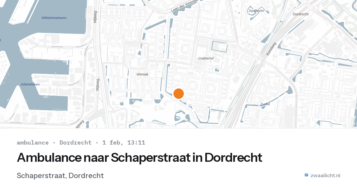 Ambulance naar Schaperstraat in Dordrecht — 1 feb 2026