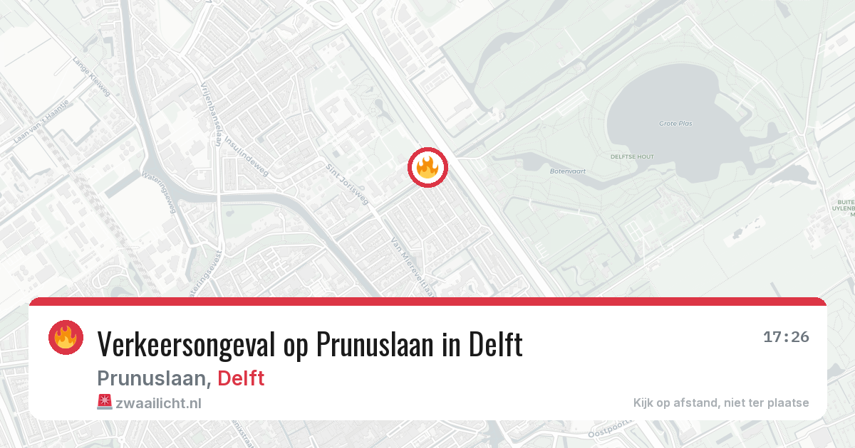 Verkeersongeval op Prunuslaan in Delft — 30 mei 2026