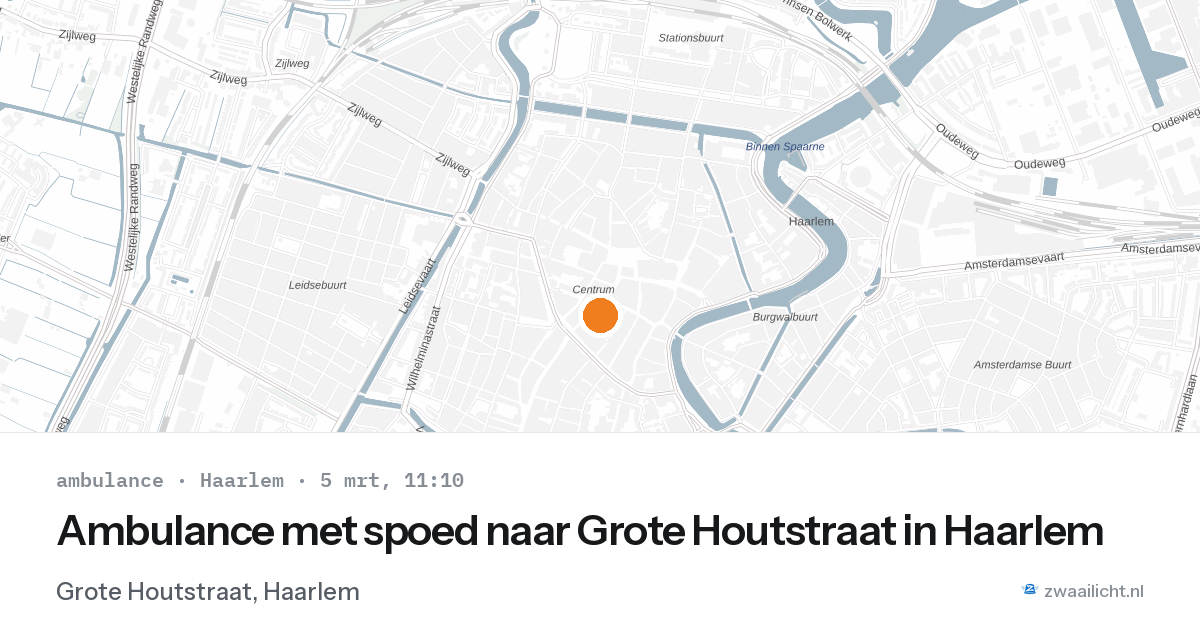 Ambulance met spoed naar Grote Houtstraat in Haarlem — 5 mrt 2026