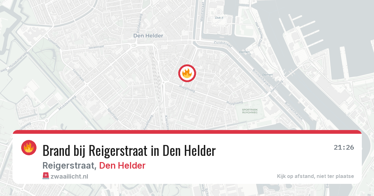 Brand bij Reigerstraat in Den Helder — 23 jun 2026