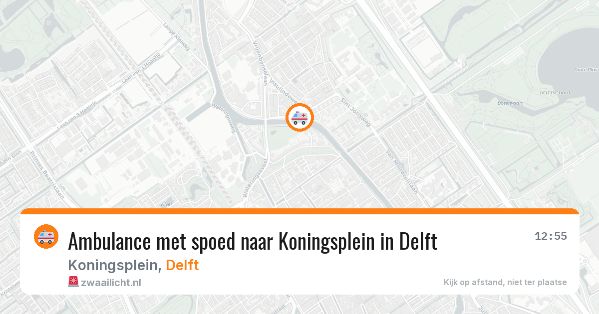 Ambulance met spoed naar Koningsplein in Delft — 12 jun 2026