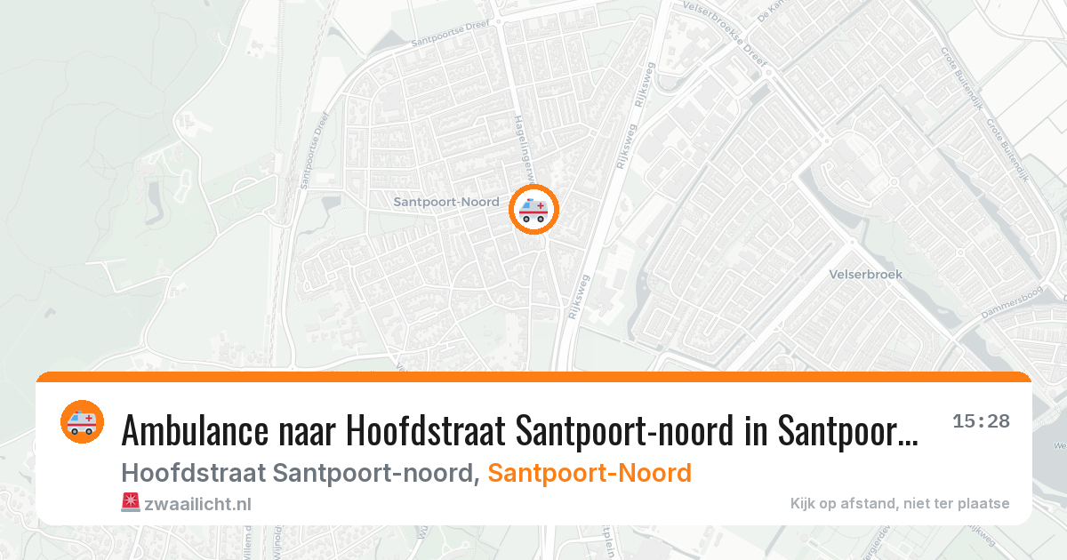Ambulance naar Hoofdstraat Santpoort-noord in Santpoort-Noord — 16 mei 2026