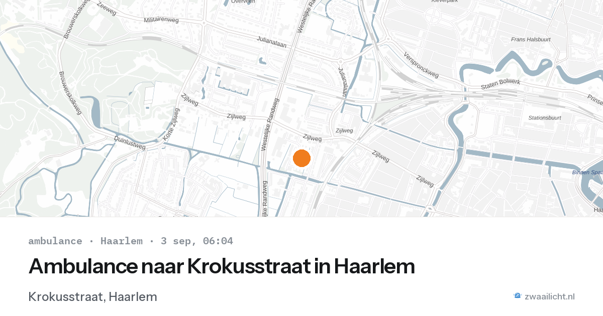 Ambulance naar Krokusstraat in Haarlem — 3 sep 2026