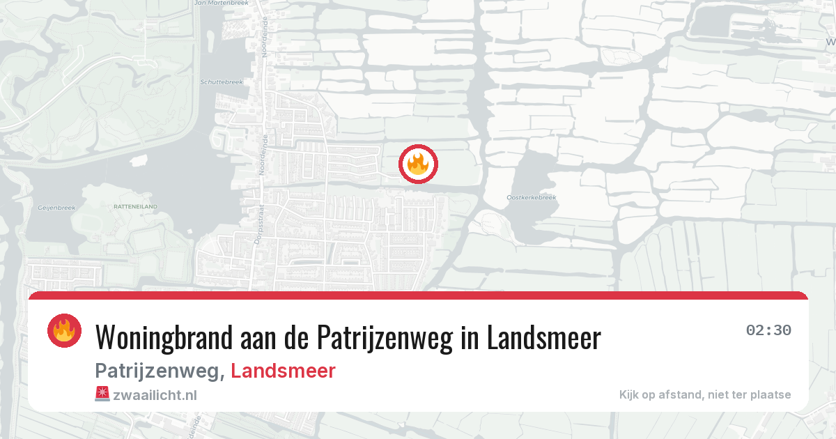 Woningbrand aan de Patrijzenweg in Landsmeer — 28 jun 2026