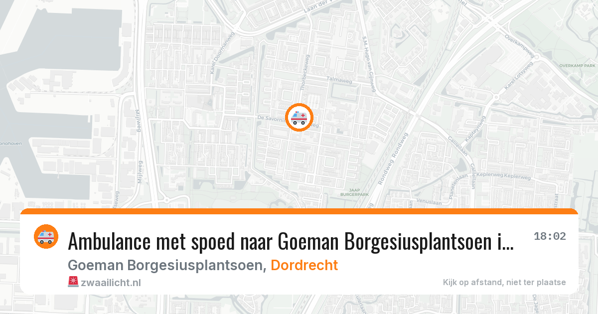 Ambulance met spoed naar Goeman Borgesiusplantsoen in Dordrecht — 24 mei 2026