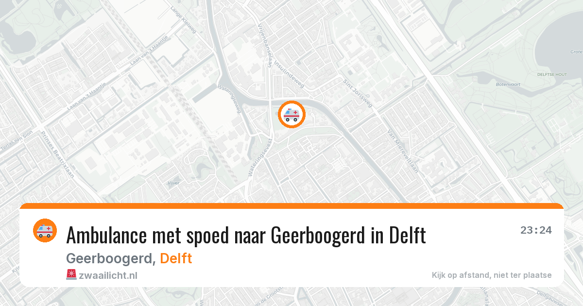 Ambulance met spoed naar Geerboogerd in Delft — 5 aug 2026