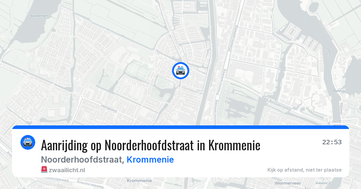Aanrijding op Noorderhoofdstraat in Krommenie — 19 jun 2026
