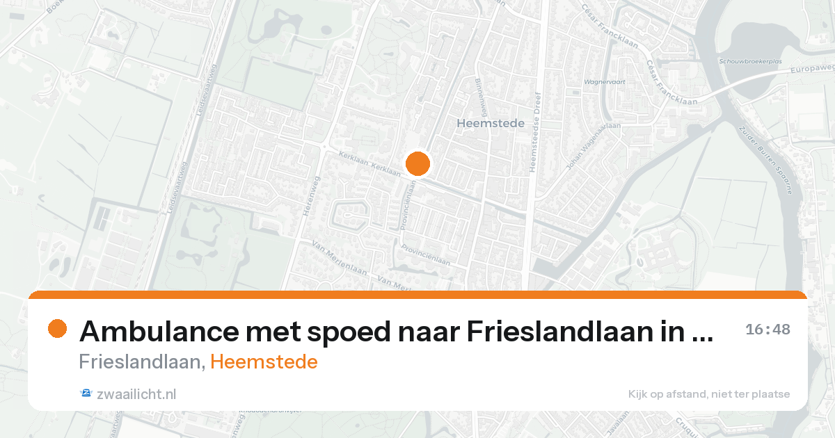 Ambulance met spoed naar Frieslandlaan in Heemstede — 24 aug 2026