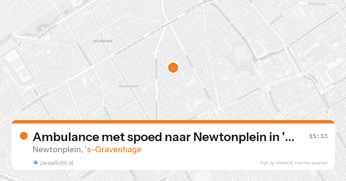 Ambulance met spoed naar Newtonplein in 's-Gravenhage — 24 aug 2026