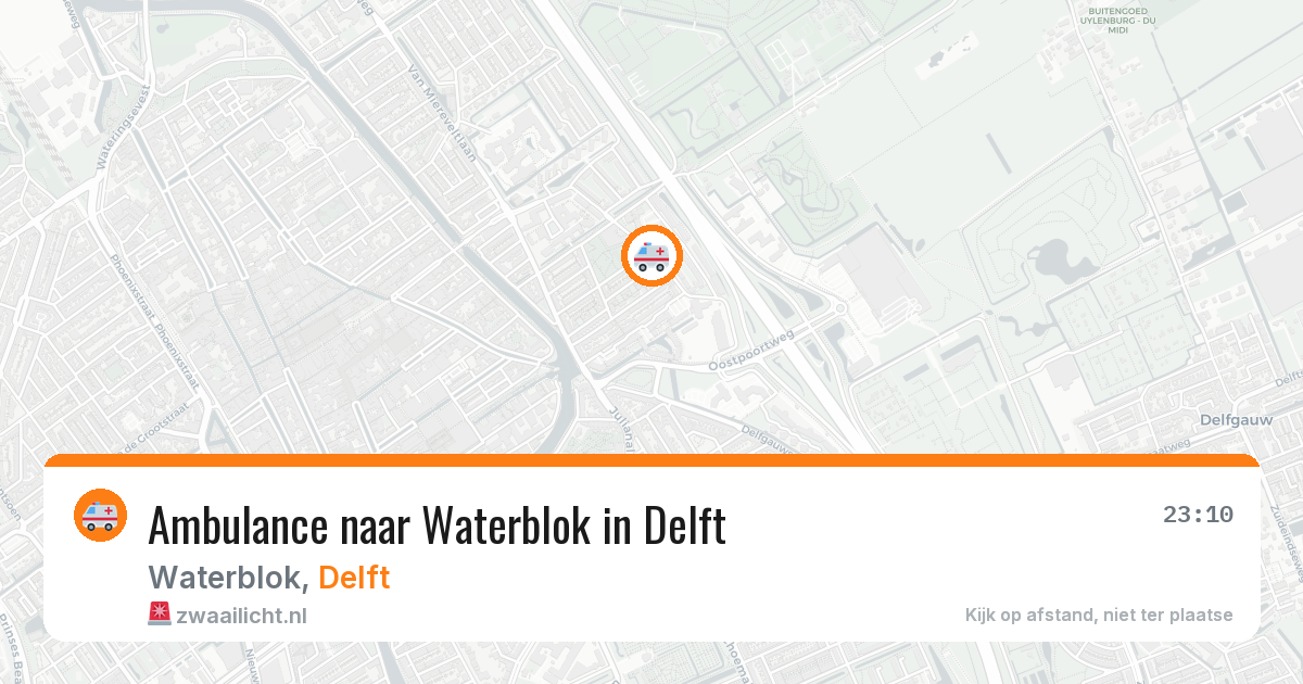 Ambulance naar Waterblok in Delft — 28 jul 2026