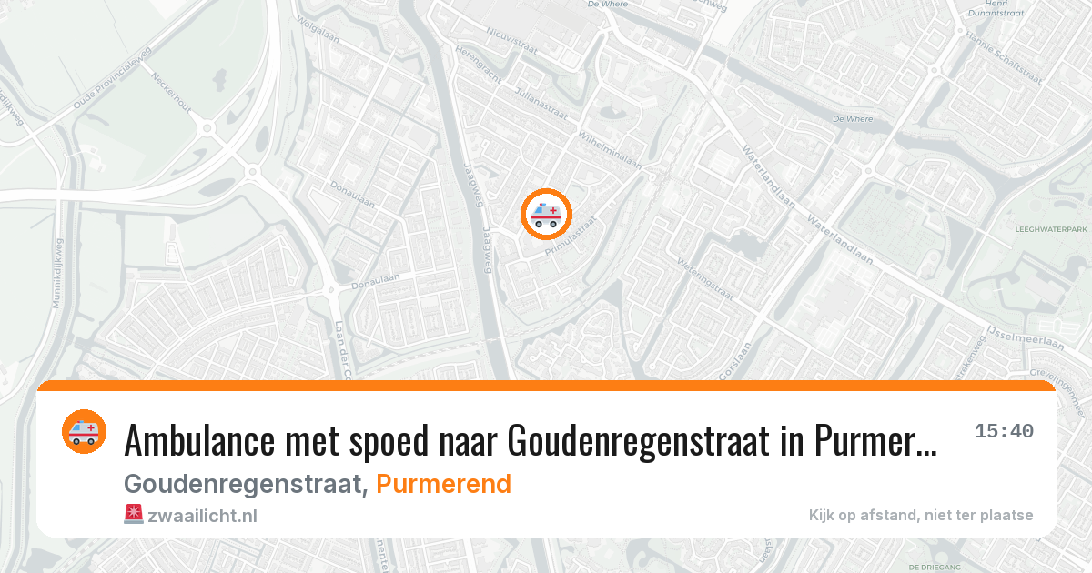 Ambulance met spoed naar Goudenregenstraat in Purmerend — 3 mei 2026