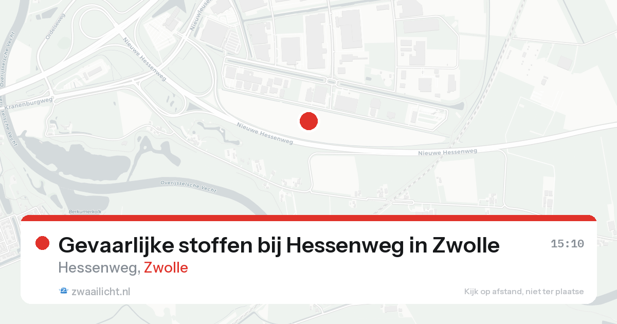 Gevaarlijke stoffen bij Hessenweg in Zwolle — 25 aug 2026