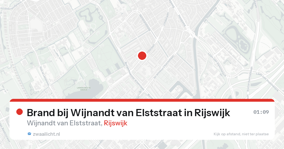 Brand bij Wijnandt van Elststraat in Rijswijk — 18 aug 2026