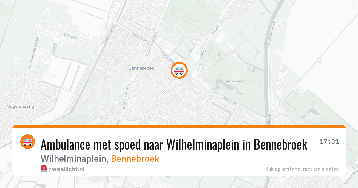 Ambulance met spoed naar Wilhelminaplein in Bennebroek — 29 mei 2026