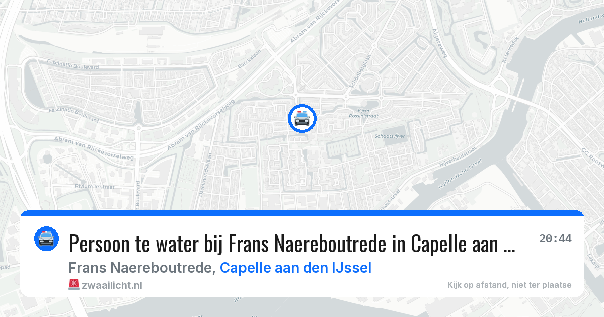 Persoon te water bij Frans Naereboutrede in Capelle aan den IJssel — 13 aug 2026