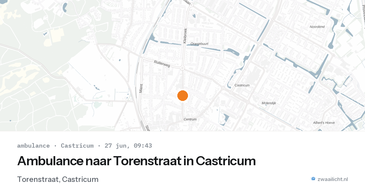 Ambulance naar Torenstraat in Castricum — 27 jun 2026