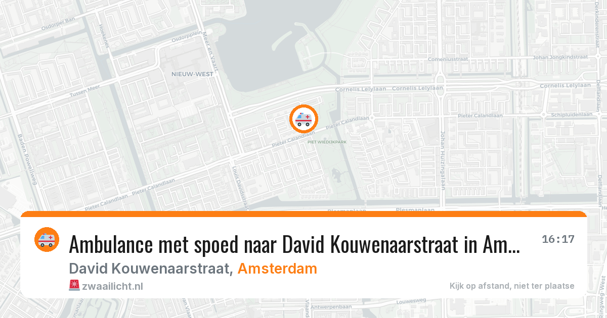 Ambulance met spoed naar David Kouwenaarstraat in Amsterdam — 12 jun 2026