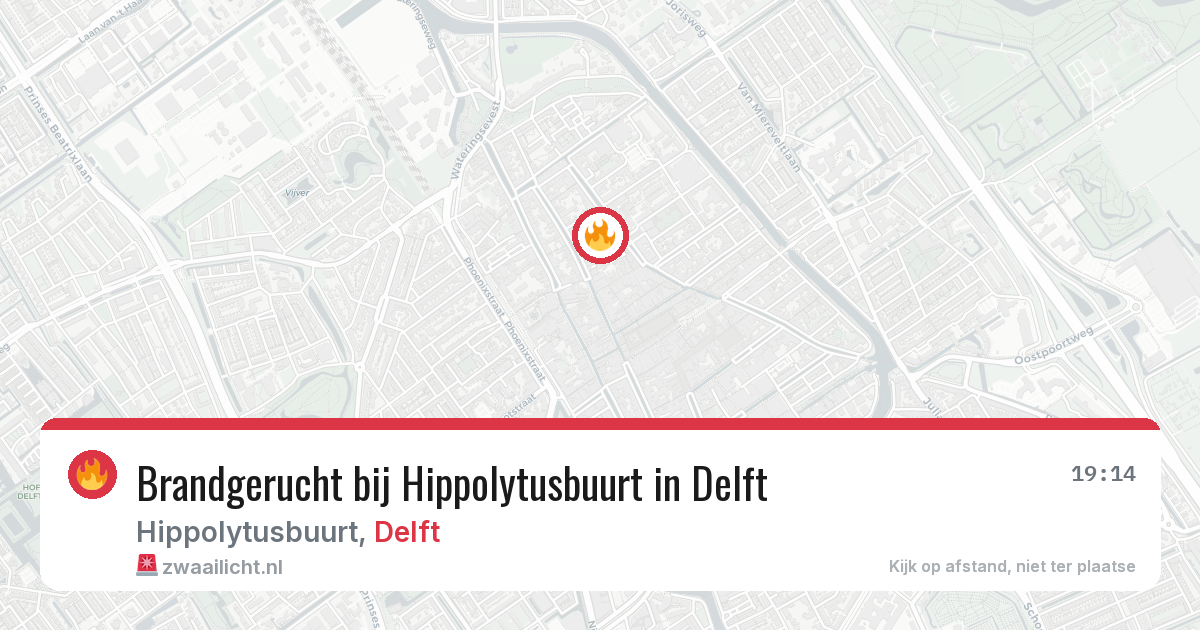 Brandgerucht bij Hippolytusbuurt in Delft — 30 jul 2026