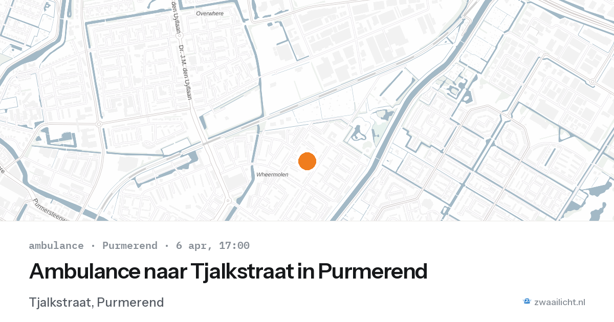 Ambulance naar Tjalkstraat in Purmerend — 6 apr 2026