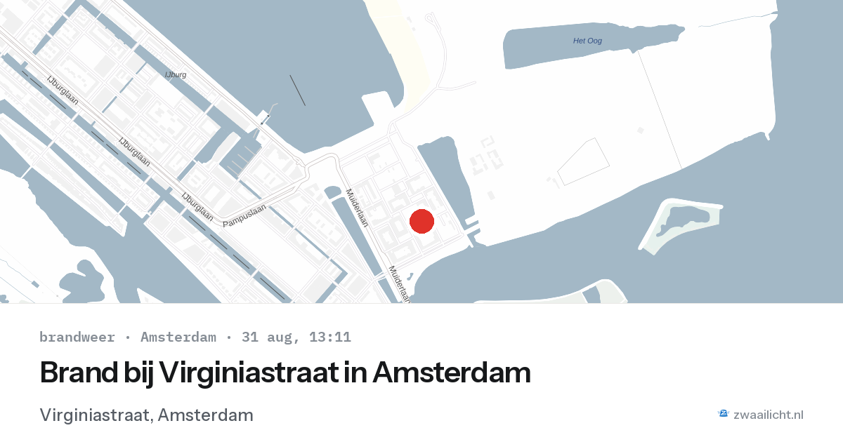 Brand bij Virginiastraat in Amsterdam — 31 aug 2026