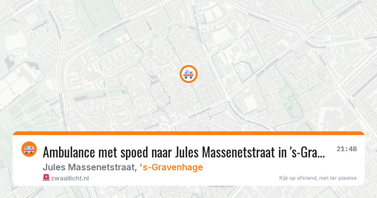 Ambulance met spoed naar Jules Massenetstraat in 's-Gravenhage — 23 jun 2026