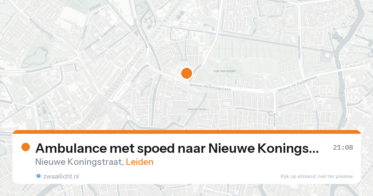Ambulance met spoed naar Nieuwe Koningstraat in Leiden — 24 aug 2026