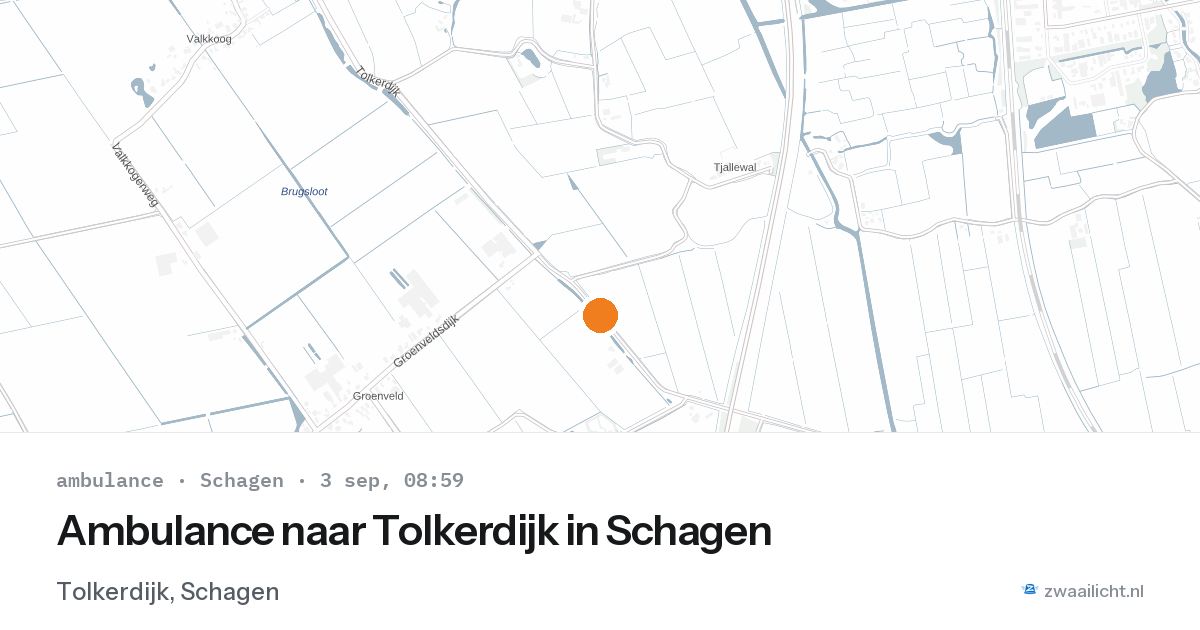 Ambulance naar Tolkerdijk in Schagen — 3 sep 2026