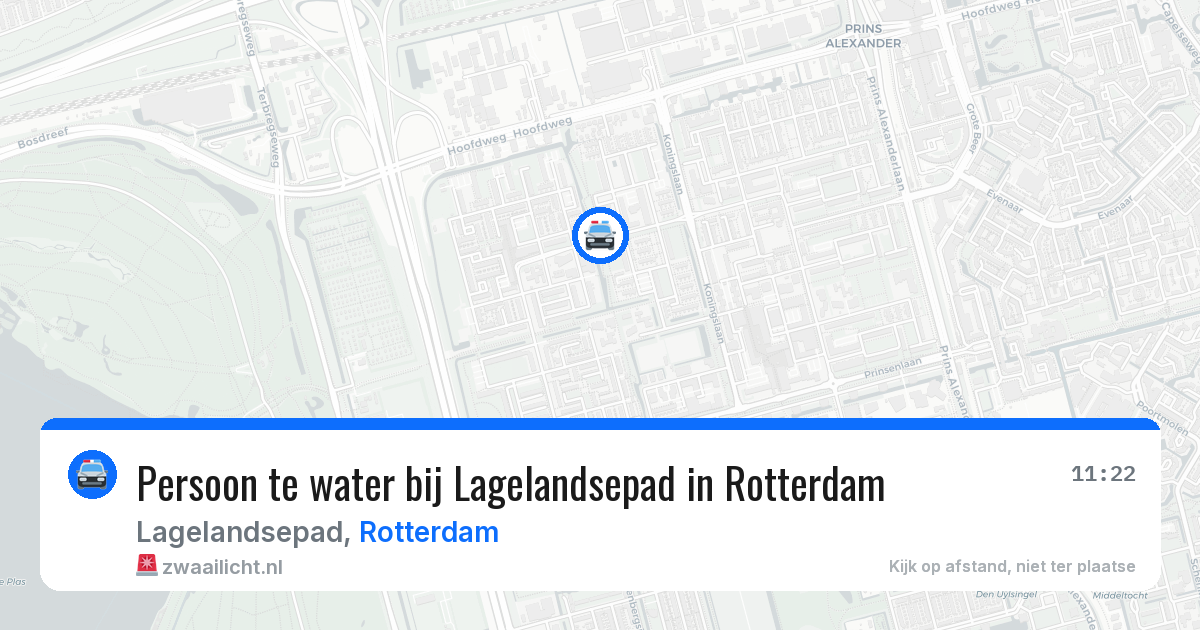 Persoon te water bij Lagelandsepad in Rotterdam — 11 jun 2026