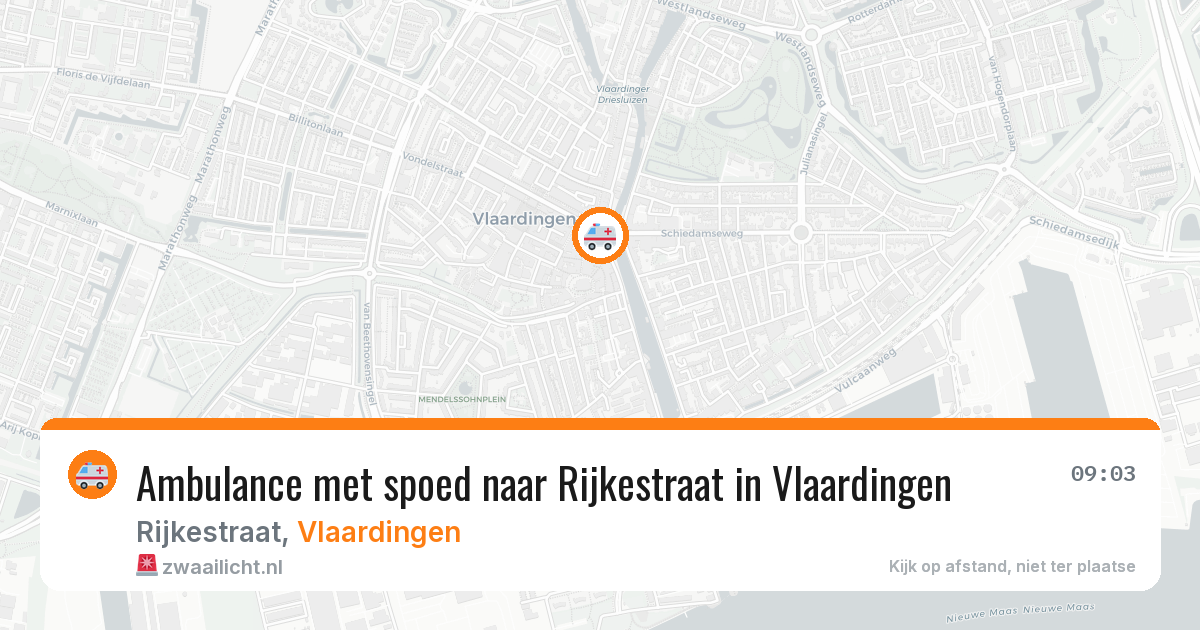 Ambulance met spoed naar Rijkestraat in Vlaardingen — 24 jul 2026