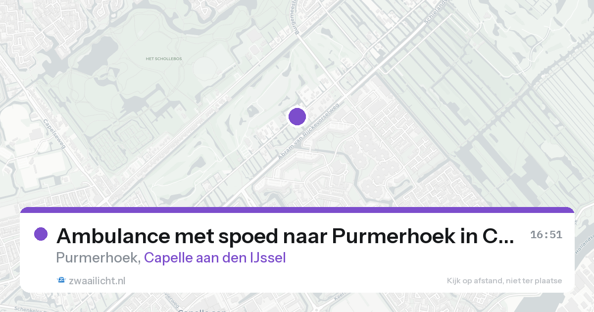 Ambulance met spoed naar Purmerhoek in Capelle aan den IJssel — 23 aug 2026