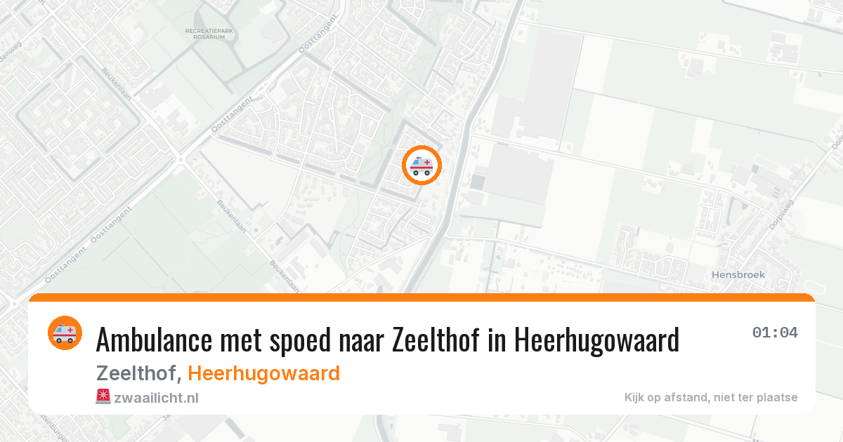 Ambulance met spoed naar Zeelthof in Heerhugowaard — 8 aug 2026