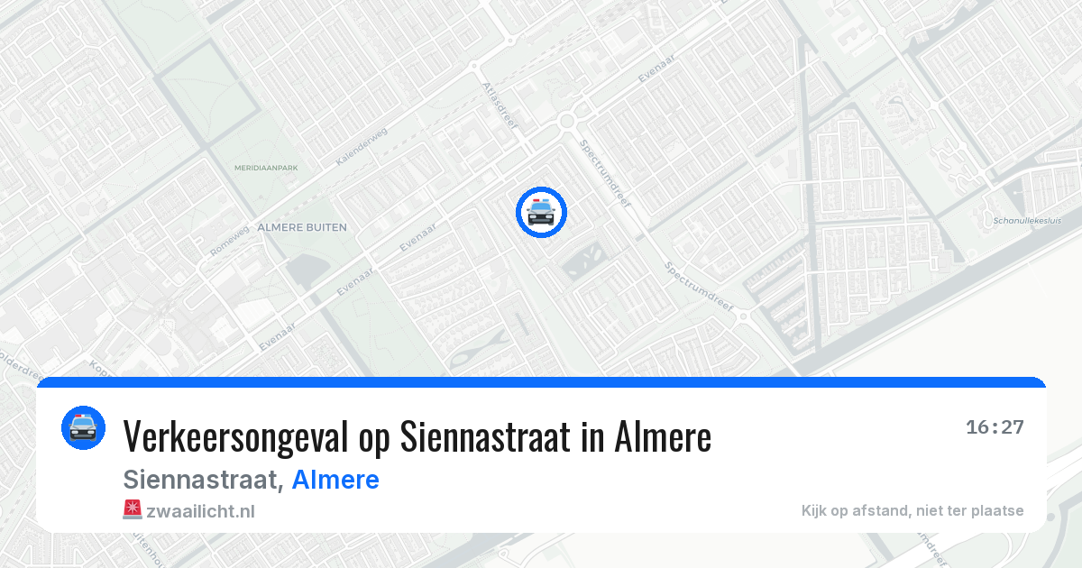 Verkeersongeval op Siennastraat in Almere — 30 jun 2026