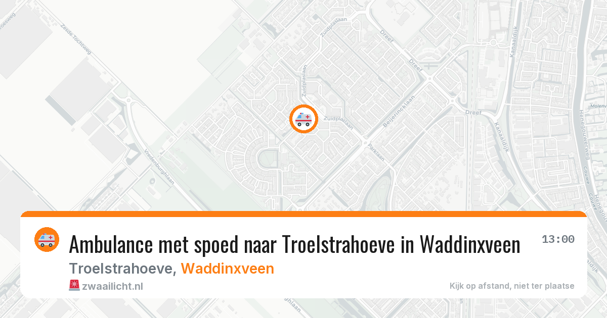 Ambulance met spoed naar Troelstrahoeve in Waddinxveen — 28 jan 2026