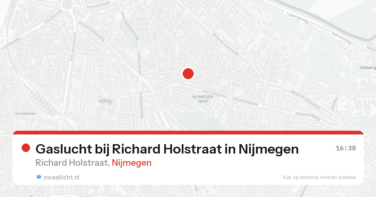 Gaslucht bij Richard Holstraat in Nijmegen — 24 aug 2026