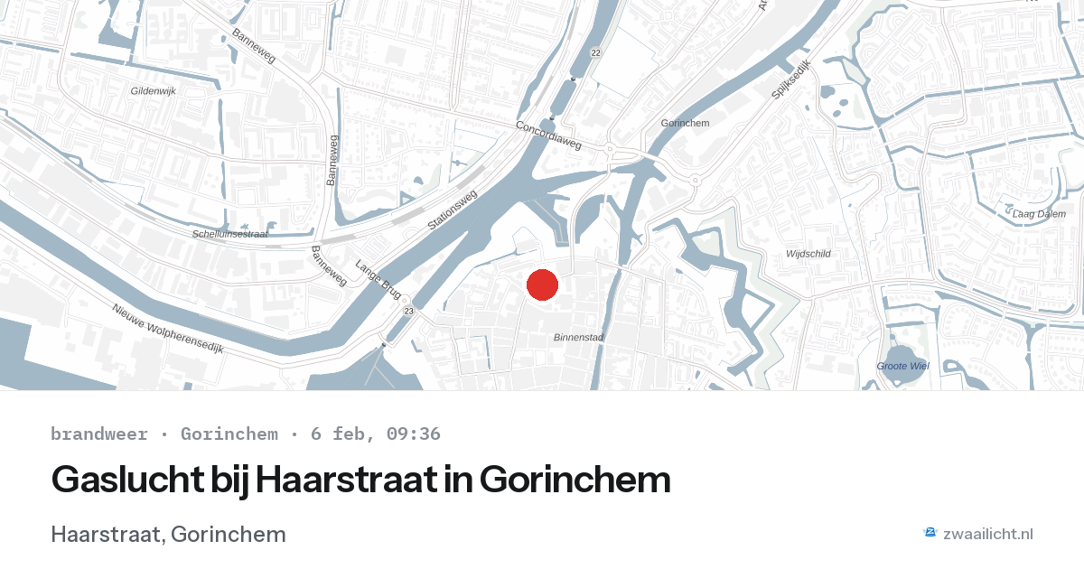 Gaslucht bij Haarstraat in Gorinchem — 6 feb 2026