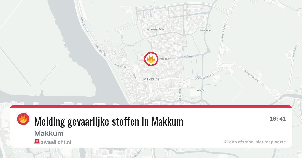 Melding gevaarlijke stoffen in Makkum — 26 mei 2026
